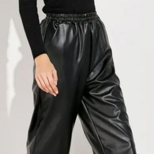 Faux Leather Capri Pants